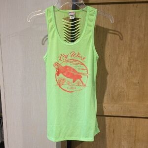 (J34) Neon Green Key West Tank Top